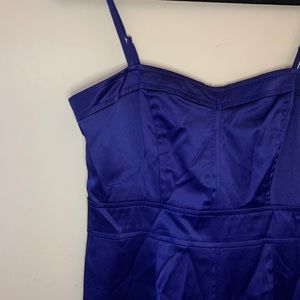 Sexy electric blue satin bodycon dress